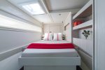 Comfortable bedroom in the Leopard 51ft yacht